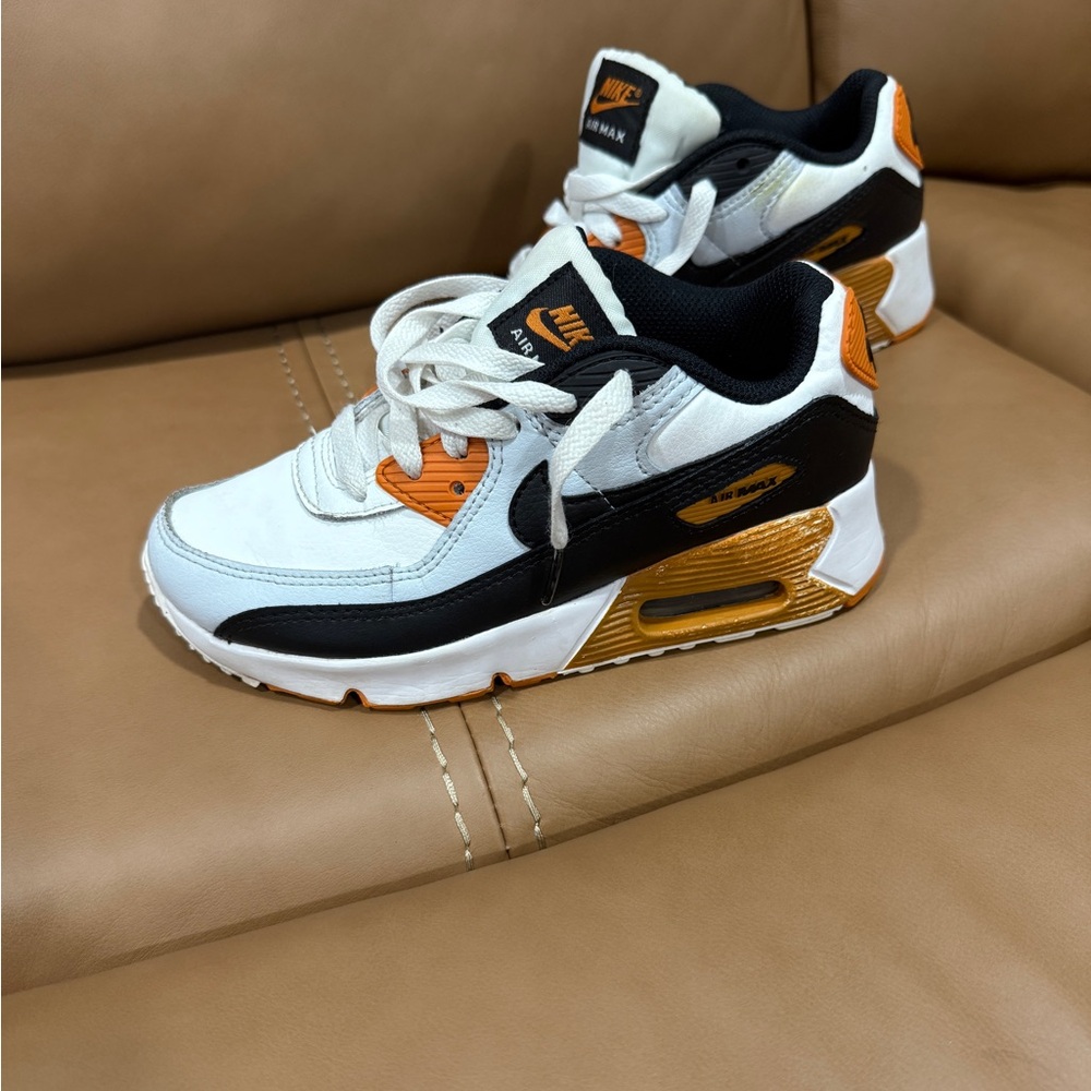 Nike Kids Air Max Sneakers - Black, White, and Orange